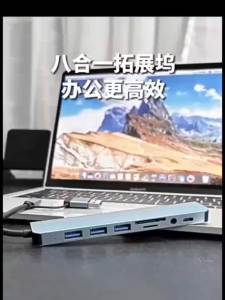 USB C Hub 8-in-2 USB Splitter with USB 3.0/2.0 USB-C Data 3.5 Audio SD/TF Card Reader Multiport USB C HUB for MacBook Laptop