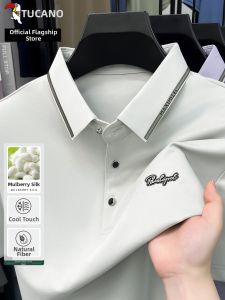 TUCANO | Middle-aged Mens Silk Polo Shirt Short Sleeve
