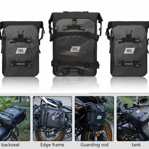Crash Bar Bag Waterproof Motorcycle Bag Universal Cycling Backpack 8L/10L/20L/30L Motorbike Side TailSaddlebag For Long Distance