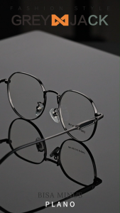 Grey Jack Kacamata Antiradiasi Blueray Alloy Model Oval Ringan Stylish Pria Wanita Bisa Lensa Minus Antiradiasi Blueray Bluecromic 5219