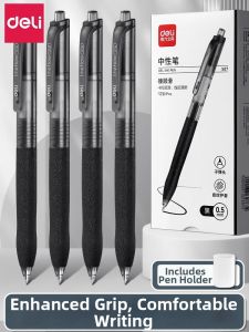 deli | Extended Grip Leather Texture Smooth Ballpoint Pen 0.5mm