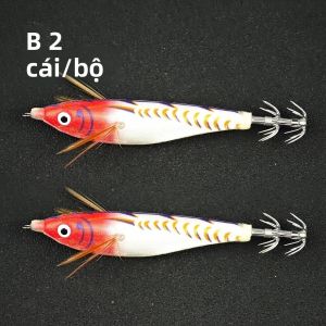 Ackibbik 2 Cái/bộ Móc Câu Mực Phát Sáng Trong Bóng Tối Mồi Câu Cá Nước Mặn Với Thiết Kế Hình Mực Bạch Tuộc Tôm Gỗ Dành Cho Câu Cá Trên Biển Sông Và Suối