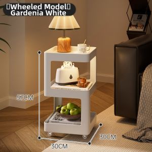 ZHUSHANXIA | Moveable Luxury Small Coffee Table Creative Side Cabinet with Wheels
