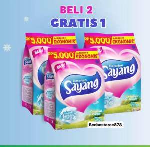 ( ISI 3 ) Deterjen Bubuk Sayang 220 gr | Sabun Cuci Baju Merk Sayang Murah