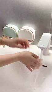 MI-C1375 Tempat Sabun Batang Tempel Dinding / Rak Sabun Batang Buka Tutup Dish Dryer Anti Debu