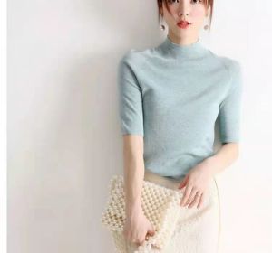 Clearance High-end European Semi-high Collar Top
