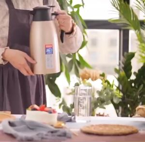 Bình ủ giữ nhiệt 2 lít inox 304 giữ nhiệt 24 tiếng Nắp nhựa PP Ron silicon chông tràn BH 12 tháng