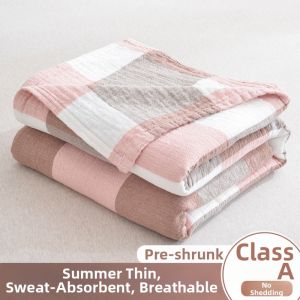 MeiZhu Home textiles | Summer Lightweight Air Conditioning Blanket Three Layer Gauze