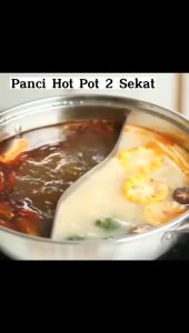 Panci Hotpot Shabu 2 Sekat Stainless 28cm Suki Pan Hot Pot Mangkuk Rebus Soup Steamboat Kuali Sayur Sop 2in1 Wajan Steamer Dua Rasa Ala Korea Jepang - FR Gallery