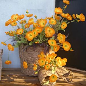 12pcs Artificial Flowers Silk Poppy Flowers for Decoration Realistic Bouquet Home Decor Faux Flower