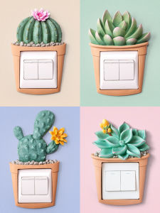 Miếng Dán Trang Trí Khung Nhựa Hiện Đại Tối Giản Cho Phòng Khách Miếng Dán Tường Che Chắn Ổ Cắm Điện Phong Cách Bắc Âu Miếng Dán Trang Trí