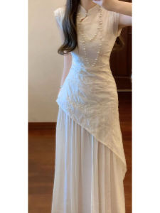 New Chinese Style Cheongsam Dress Unique Design Retro Style Waist-Cinching