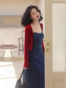 Elegant Fashion Red Spring Dress Set