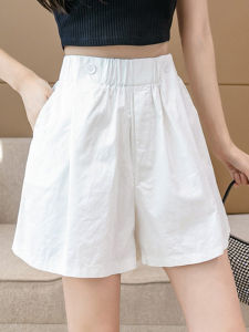 Ultra-Cute White Sports Shorts Womens Summer Thin Five-Point Pants Small Size Wide Leg Medium-Length A-Line Hot Pants