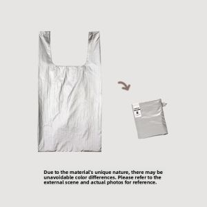 Portable Folding Shopping Bag 71g Super Beautiful Metal Color Womens Handbag Student Bag Lightweight Eco-Friendly Canvas Bag