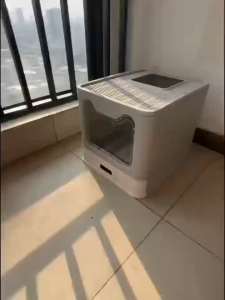 Stainless Steel Cat Litter Box Extra Large Cat toilet High Fence Splash-Proof Deepened Fully enclosed Cat Poop Basin