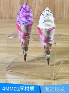 Thickened Acrylic Ice Cream Cone Model Display Stand Transparent Modern Simple Style Multi-Function Customizable Ice Cream Stand