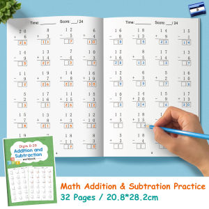 32 Pages Childrens Math Enlightenment Workbook Addition and Subtraction Within 20 Mental Arithmetic Problems Activity Workbook