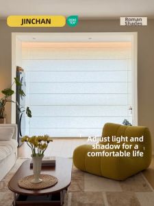 JINCHAN | Electric Linen Roman Blind for Sunlight and Privacy