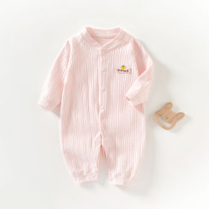 สินค้าคุณภาพดีผ้าแจ็คการ์ดผ้าฝ้ายแท้ชุดบอดี้สูทเด็กทารกสำหรับฤดูใบไม้ผลิและฤดูใบไม้ร่วงชุดกันหนาวสำหรับเด็กแรกเกิดไม่มีกระดูกชุดฮาร์ทสำหรับเด็กทารก