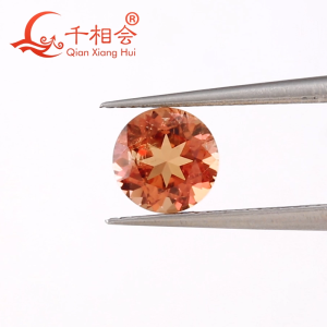 Round Shape Hundred Leaves Cut Lab Grown Sapphire Padma Color with Visible Inclusions for DIY Accessories Jewelry Making