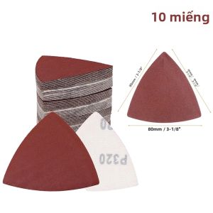 Giấy Nhám Tam Giác 3-1/8 Inch 80mm Loại Dán Nhiều Độ Nhám Phù Hợp Với Máy Đa Năng Dao Động 3-1/8 Inch Dùng Cho Chế Biến Gỗ