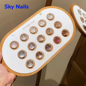 Sanmo 15 สี Star Diamond Platinum Glitter Gel เลื่อมยาทาเล็บชุดฟรีแผนภูมิสีไม้สามารถจัดส่งได้ทันที