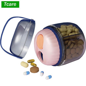 ขวดใส่ยาแบบพกพา 1 ชิ้น วิตามินออแกไนเซอร์ 4 ช่อง บรรจุอาหารเสริมมากมายที่มีการออกแบบช่องกว้าง