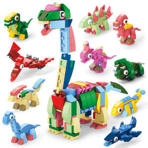 10 in 1 Dinosaur Theme Creative Assembling Building Blocks Childrens Educational Toys Assembling Model Educational