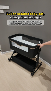Crolla Miiya Bedside Cot Baby with Toys Mosquito Net & Mattress