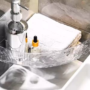 ขาตั้งมุม ชั้นวางของในห้องน้ํา มีตะขอ การติดตั้งแบบไม่ต้องเจาะ  ชั้นเข้ามุมในห้องน้ำ ที่วางของเข้ามุมสามเเหลียม