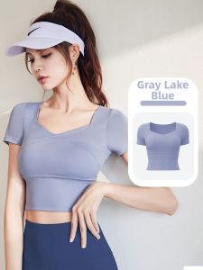 XIAOYING | Womens Short Sleeve Padded Yoga & Pilates Fitness Top Set