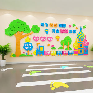 Wall Decor Stickers 3D กิจกรรมติดผนังสำหรับห้องเรียน วัสดุอะครีลิก กันน้ำ พื้นที่สำหรับเด็กอนุบาล ตู้เก็บของกลางวัน บ้านพัก ห้องประชุม