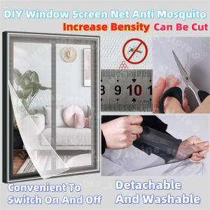 DIY Velcro Window Screen Net Anti-Mosquito Window Net Self-Adhesive Window Screen Netting Nylon Mesh Curtain with Velcro Tape Anti Mosquito Net for Window Door Anti Insect Gauze Detachable Mosquito Window Screen Net Mesh Screen for Window