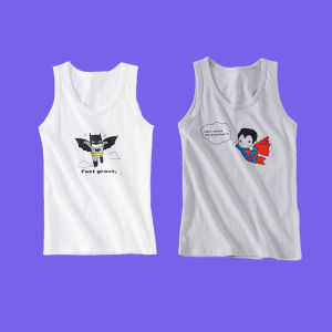 Childrens Summer Thin Cotton Vest Boys Sleeveless T-Shirt Cartoon Marvel Print Casual round Neck Baby Base Layer Top