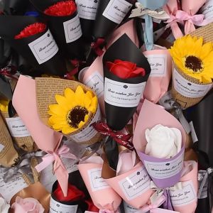 Kertas Bunga Single Flower Pembungkus Buket Satu Bunga Mawar Cellophane Tangkai KB6318