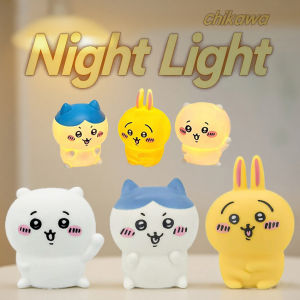 new Chikawa Kawaii Bedroom Desktop Decoration Hachiware Usagi Cartoon Vinyl Doll Night Light Luminous Toy Surprise Girl Gifts