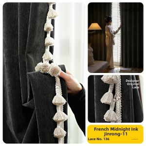 Light Blocking Thermal Insulation Thickened Chenille Sunscreen Curtain