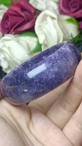 Natural Plum Blossom Tourmaline Purple bangle 53mm+ 梅花碧玺云母碧玺雪花碧玺/锂云母手镯 58mm+