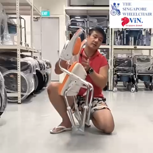 ViN-SC01 Foldable Shower Chair Waterproof EVA Soft Cushion Armrest Flip Up Adjustable Height