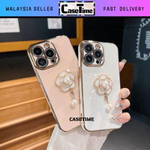 REALME 2 Pro 5 5i 5s 6i C3 8 9 9i 9 Pro 9 Pro Plus 10 10 Pro 10 Pro Plus 11 11 Pro 11 Pro Plus 4G 5G C1 C11 2020 2021 C12 C15 C21 C21y C25y C30 C30s C33 C35 C51 C53 C55 C63 C65 C67 pearl flower electroplated phone case casing cover 手机壳