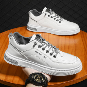 Mens Summer Breathable Mesh Casual Shoes Sporty Youth Trendy Glideshark Sneakers Leather Patchwork round Toe Thick Bottom