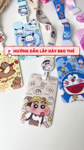 Bao Đựng Thẻ Maruko Dễ Thương Kèm Dây Đeo Thẻ Học Sinh Sinh Viên Nhân Viên Văn Phòng - Full Set/Lẻ LILA DTMARUKO3