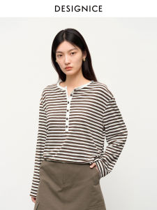 DESIGNICE | Striped Casual Loose Tshirt