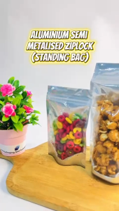 Aluminium Foil Semi Metalised Standing Zip Lock Bag (50pcs)