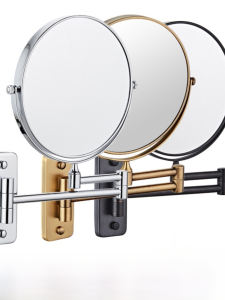 No-Drill Large Double-Sided Folding Magnifying Mirror Bathroom Wall Mounted Cosmetic Mirror Hotel Beauty Mirror Retractable