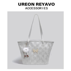 Ureon Reyavo Original High-End Commuter Tote Bag Womens Large Capacity Silver Single Shoulder Bag Fashionable Handbag