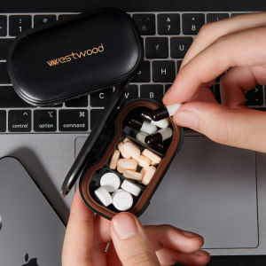 Mini Portable High Capacity Storage Box Medicine Organizer Sealed Personal Medicine Splitter Box Compact Drug Container