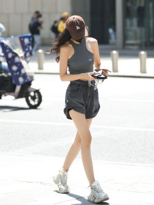 High Waist Loose Fit Womens Jeans Smoke Grey Versatile Summer Shorts Luna7xi Casual Wear All Seasons Wide Leg Pants