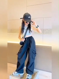 Skena Anak Cewek Cargo Pants Produk New Model Japan and Korean style